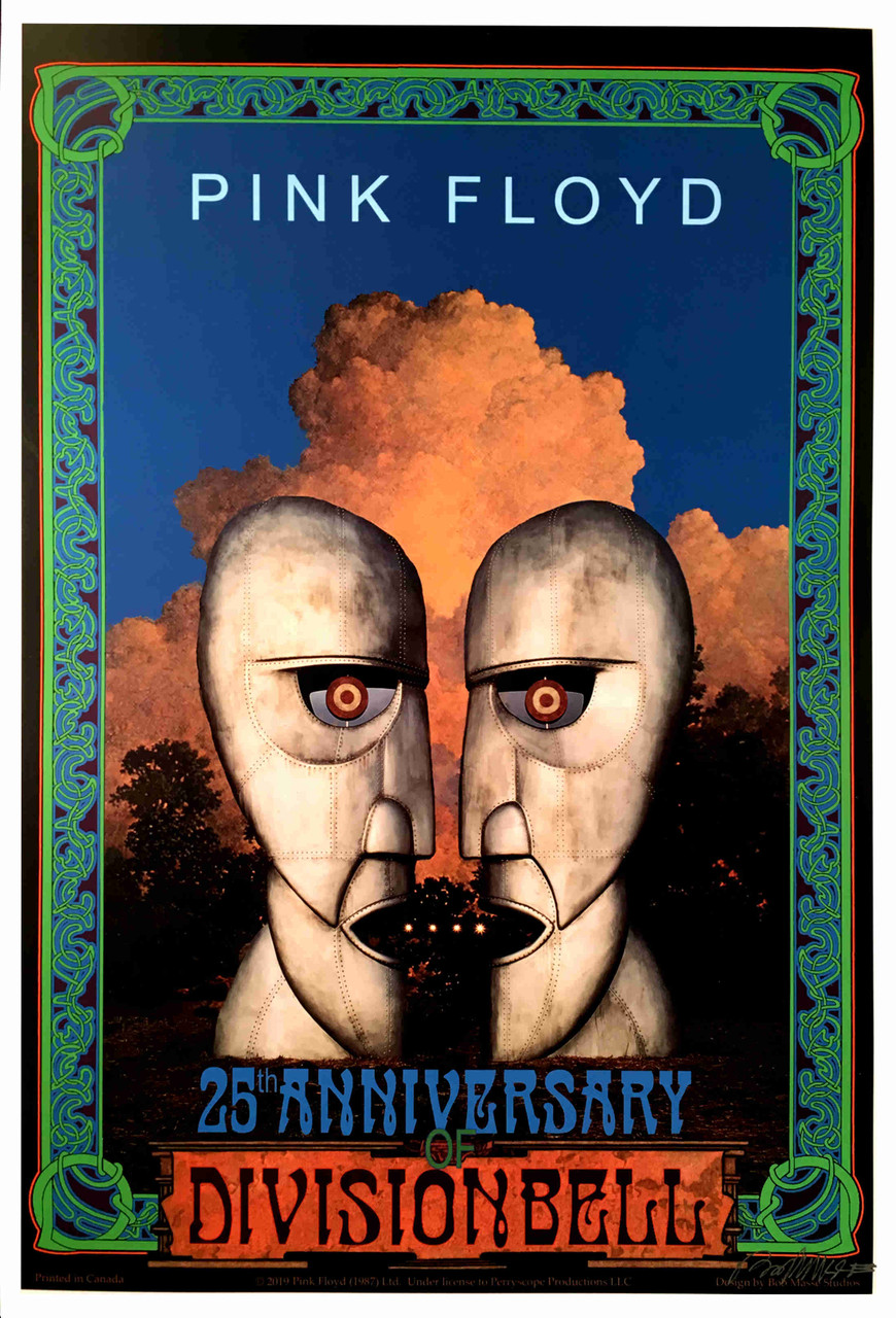 Bob　Official　Bell　Masse　Hand　Division　Anniversary　Pink　Signed　Poster　Floyd　25th　OptikRock