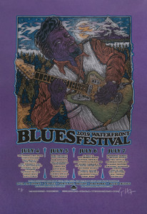 2019 Waterfront Blues Festival Poster S/N Original Silkscreen Gary Houston COA