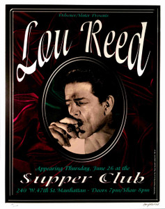 Lou Reed Supper Club NY '97 Original Silkscreen SN Signed Lynne Porterfield COA