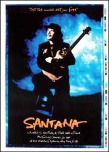 Santana Poster Rock & Roll Hall of Fame Induction Waldorf Astoria Hotel NY 1998