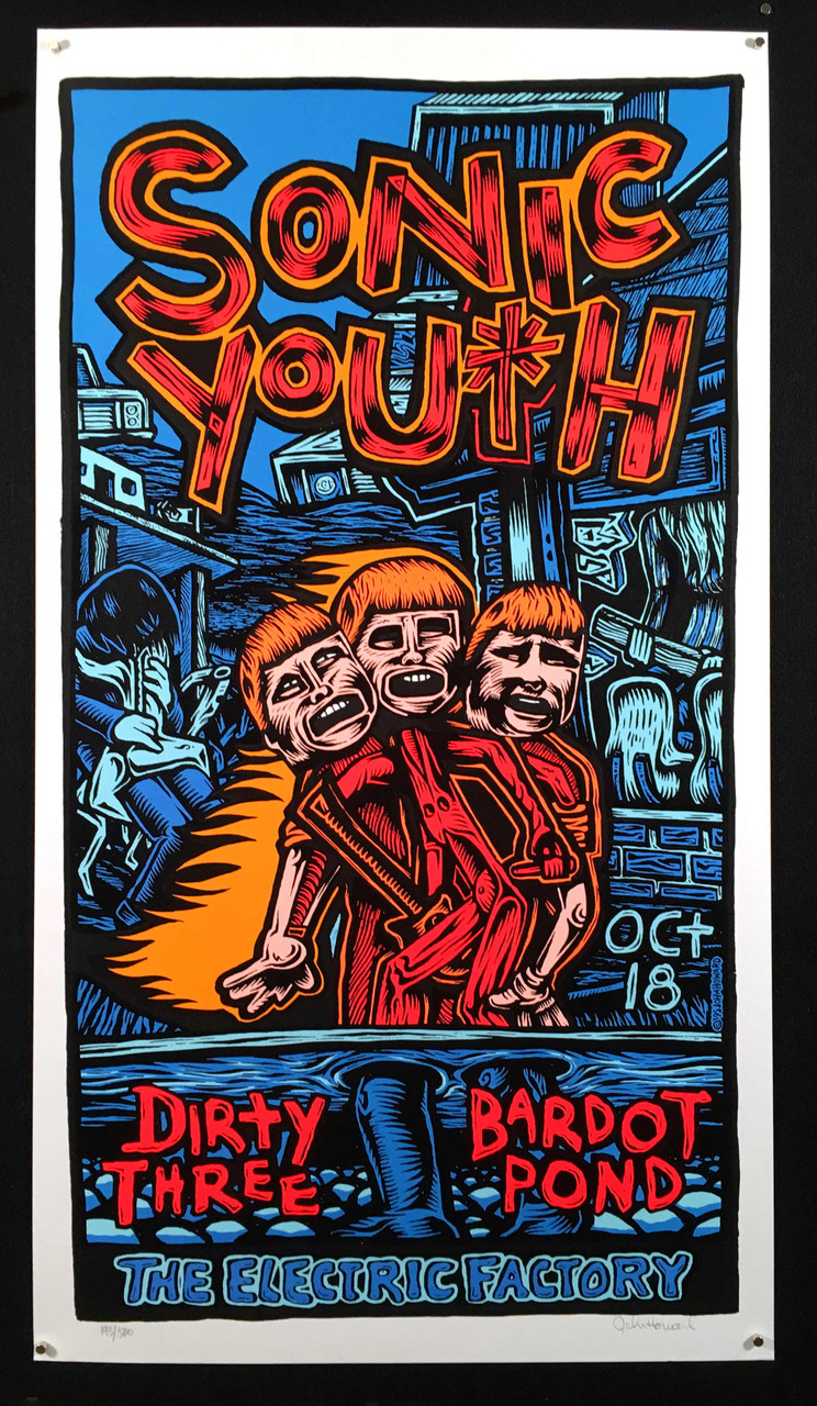音楽ポスター SONIC YOUTH イギリスツアー告知ポスター Sonic Youth-Promo Poster Oct 23 1992-Tower Theater,Pa – Very