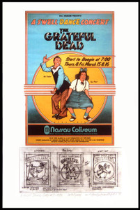 Grateful Dead Poster Nassau '73 Found Sketches + Final Image Full Size New Signed David Byrd