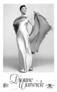 Dionne Warwick Satin Dress and Scarf 5"x18" B&W Glossy Photo