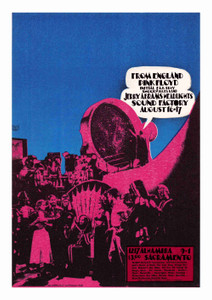 Pink Floyd Poster Sound Factory Sacramento 1968 Nice Reproduction 15 ¾" x 24"