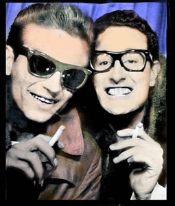 Waylon Jennings Buddy Holly Poster #2 Grand Central Station 1959 Tinted Giclee