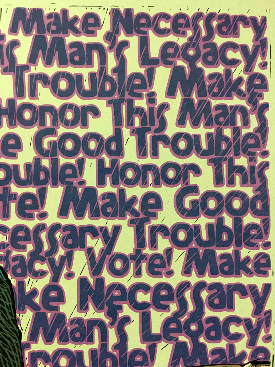 Congressman John Lewis Poster Good Trouble Portrait HandSigned Gary