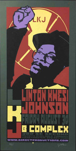 Linton Kwesi Johnson Poster Portland 2002 Signed Silkscreen by Gary Houston COA