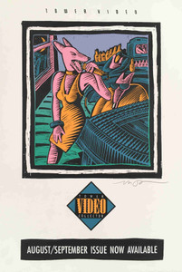 Tower Video Collector Original Poster Dog Chanteuse Oct 1991 Signed Mike Welch