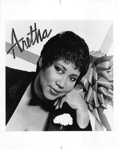 Aretha Franklin Tux & Boutonnière Original Vintage 8x10 B&W Glossy Press Photo