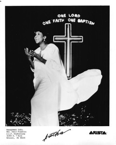 Aretha Franklin Vintage 8x10 Glossy Press Photo One Lord One Faith One Baptism