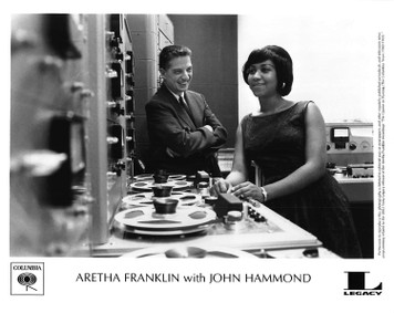 Aretha Franklin wJohn Hammond 8 ½ x 11 B&W Glossy Press Photo Columbia Legacy