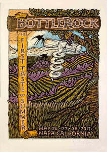 Bottlerock Poster Napa Valley 2017 Original Signed Silkscreen Gary Houston COA