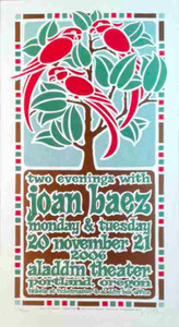 Joan Baez Poster Original 2006 Silkscreen Print SN 120 Hand Signed Gary Houston