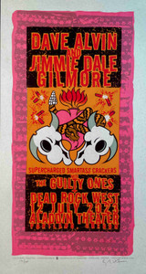 Dave Alvin Jimmie Dale Gilmore Poster Hand Signed SN 105 Gary Houston 2023