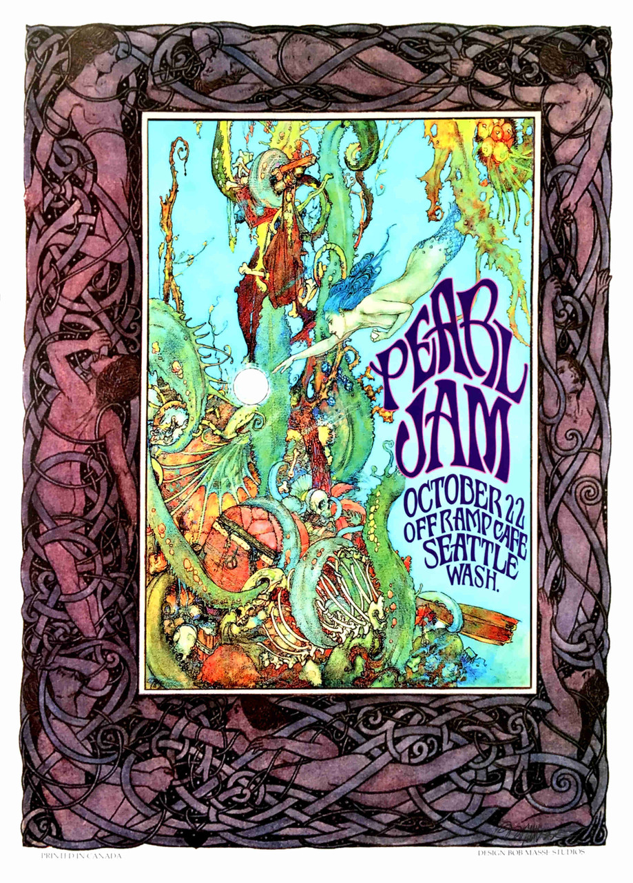 Pearl Jam Poster Honors 1st Show Off Ramp Cafe Seattle '90 Orig