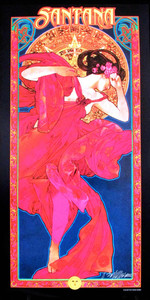 Santana Poster Original Signed Lithograph Fan Club Commission Bob Masse COA
