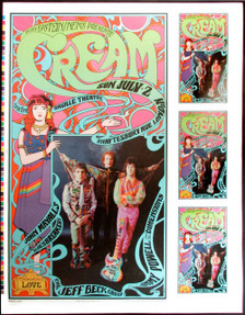 Cream Poster Saville Theater London 1967 '90s Reprint Uncut Proof Bob Masse