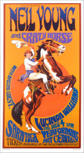 Neil Young & Crazy Horse Poster Lucinda Williams Signed by Bob Masse