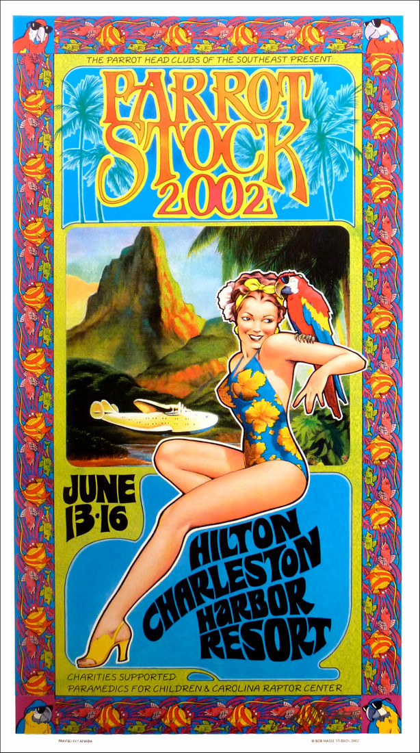 Jimmy Buffett Poster Parrot Heads 7th Meeting of the Minds Hand Signed Bob Masse