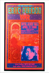 Eric Burdon & War Poster Royal Albert Hall 2008 Litho Signed by Bob Masse