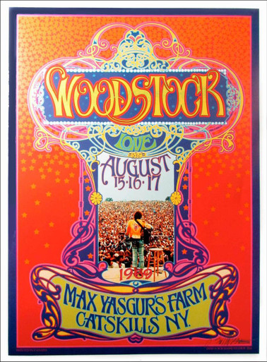 Woodstock Poster 2014 45th Anniversary Original Litho Signed by Bob Masse