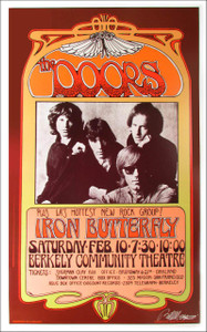 Doors Poster Poster Berkeley 1968 Nice Reprint Signed Silver Ink Bob Masse