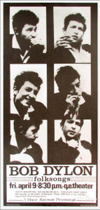 Bob Dylon (sic) Poster Vancouver '65 Dylan Reprint Signed in Ink Bob Masse