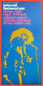 Jethro Tull Poster Fleetwood Mac Vancouver 72 Nice Reprint Signed Bob Masse