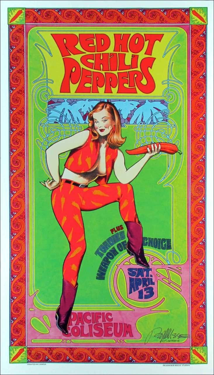 Red Hot Chili Peppers Poster Pacific Coliseum 1996 Litho Signed