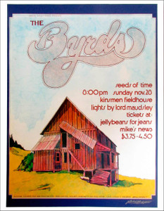 The Byrds Poster Kinsmen Field House Edmunton 76 Repring Signed Bob Masse
