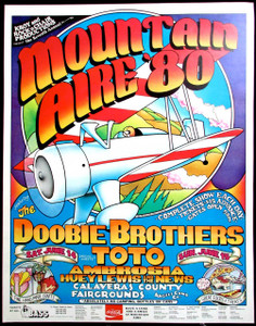Mountain Aire 1980 Poster Doobies Toto Ambrosia Huey Lewis Angel's Camp