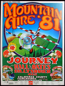 Mountain Aire Poster Journey Hall and Oates Billy Squier Angel's Camp 1981