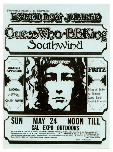 Guess Who BB King Fritz w Stevie Nicks Original Handbill Cal Expo 1970