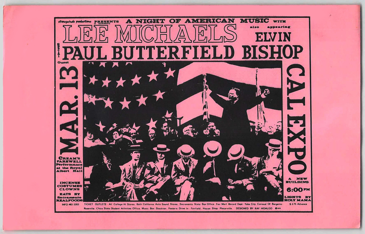 Lee Michaels Paul Butterfield Original Handbill Cal Expo 1970