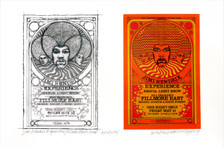 Jimi Hendrix Poster Fillmore East New Orig Image + Sketch Signed David Byrd