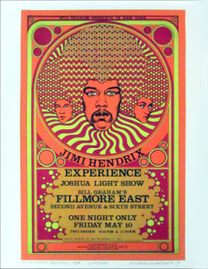 Jimi Hendrix Fillmore East Poster Mint Artist Edition Signed by David Byrd