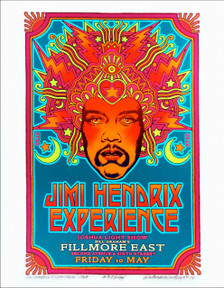 Jimi Hendrix 1968 Fillmore Poster Alt Design New Giclee Signed David Byrd