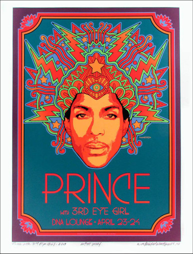 Prince Poster 3rd Eye Girl DNA Lounge 2013 Artist Proof Signed David Byrd