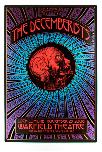 Decemberists Original Tour Poster Warfield 2008 s/n Silkscreen Dave Hunter