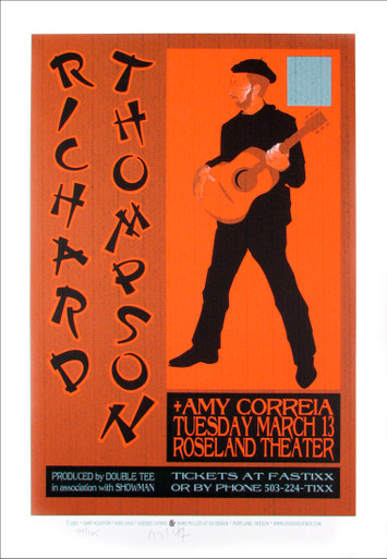 Richard Thompson Amy Corriea Signed Silkscreen Poster by Gary Houston