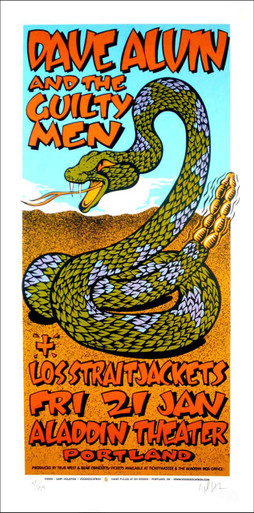 Dave Alvin & the Guilty Men Poster Original Signed Silkscreen Gary Houston