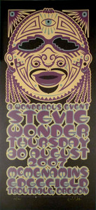 Stevie Wonder Tribal Portrait Signed Silkscreen Poster by Gary Houston