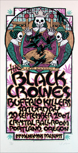 Black Crowes Portland Signed Silkscreen Poster by Gary Houston 2007