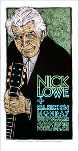 Nick Lowe Aladdin Theater Portland Signed Silkscreen Poster by Gary Houston