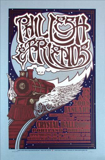 Phil Lesh Jackie Greene Poster 40 Years of the Dead Signed Gary Houston