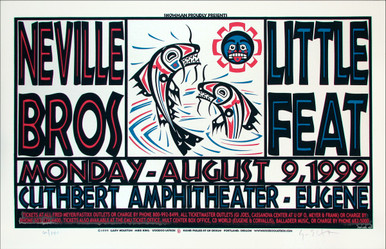 Neville Brothers Little Feat Poster Signed Silkscreen by Gary Houston