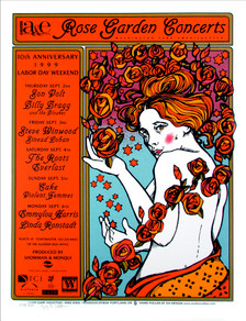 Rose Garden Poster Emmylou Linda Cake Signed Silkscreen by Gary Houston