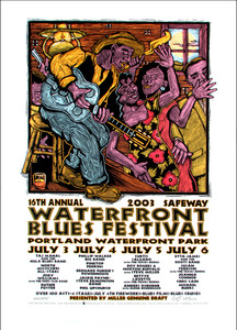 Waterfront Blues Festival 2003 Original Signed Silkscreen Concert Poster
