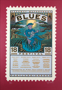 Waterfront Blues Festival Portland 2005 Silkscreen SN 134 by Gary Houston