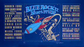 Blue Rocket Blues Revue 1997 Tour Poster Signed Silkscreen Gary Houston